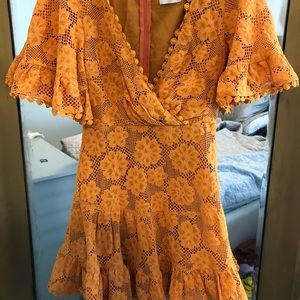 Hello molly orange flare mini dress